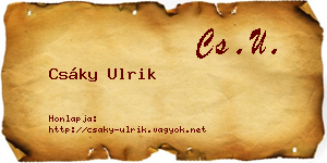 Csáky Ulrik névjegykártya